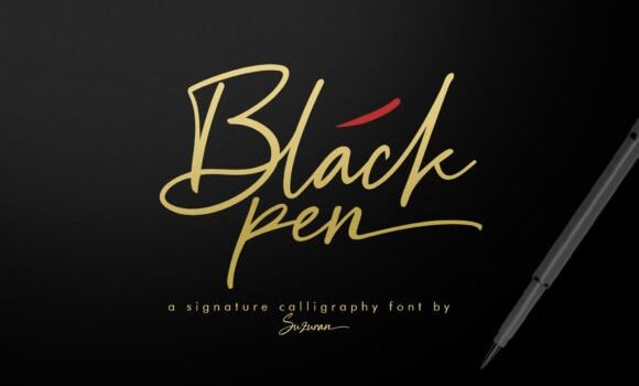Black Pen Script Font - Featured Image