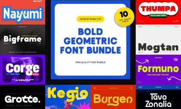Bold Geometric Bundle Font: Fonts Free Download Bold Geometric Bundle Font - Featured Image