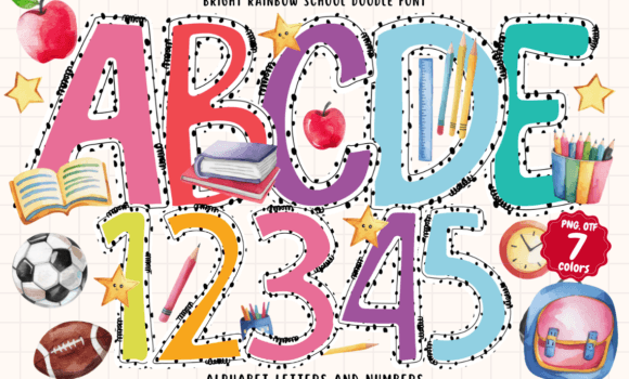 Bright Rainbow School Doodle Font: Fonts Free Download Bright Rainbow School Doodle Font - Featured Image