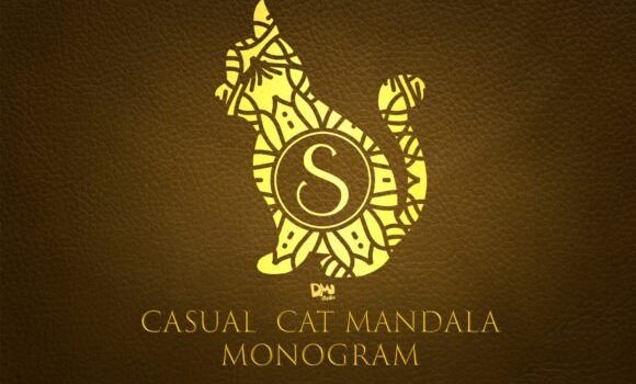 Casual Cat Mandala Monogram Font - Featured Image
