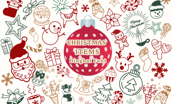 Christmas Items Font: Fonts Free Download Christmas Items Font - Featured Image