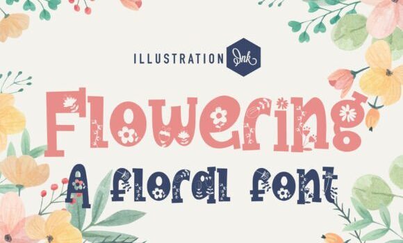Flowering Family Font: Fonts Free Download Flowering Family Font - Featured Image