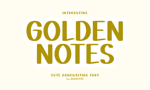 Golden Notes Font - Featured Image