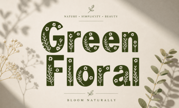 Green Floral Font - Featured Image