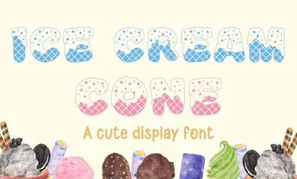 Ice Cream Cone Font - Featured Image