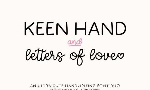 Keen Hand, Letters of Love Duo Font: Fonts Free Download Keen Hand, Letters of Love Duo Font - Featured Image