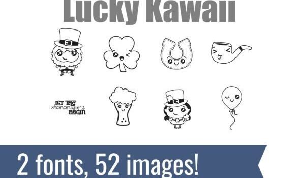 Lucky Kawaii Dingbats Font - Featured Image