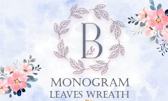 Monogram Leaves Wreath Font - Featured Image