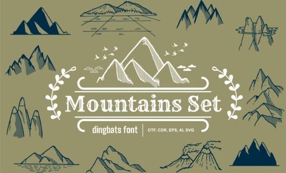 Mountains Set Font: Fonts Free Download Mountains Set Font - Featured Image