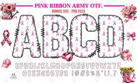 Pink Ribbon Army4 Font - Featured Image