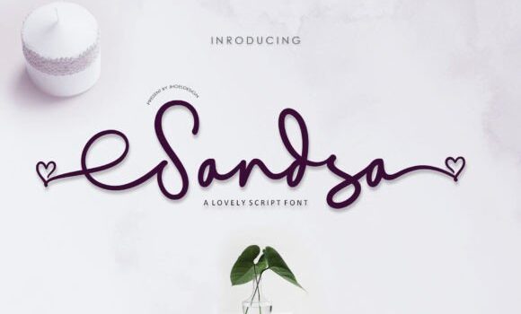 Sandsa Script Font - Featured Image